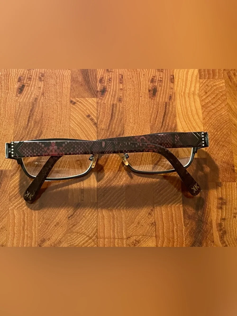 Vintage Kardashian Kollection Eyeglasses Frames Purple Black Metal Rectangular